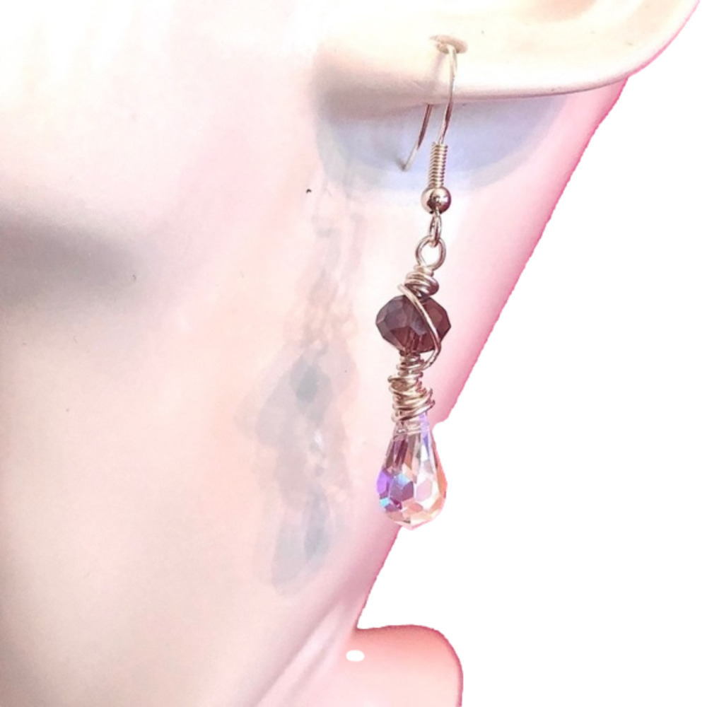 𝅺SWAROVSKI Sterling Silver Earrings Genuine Handcrafted - Picture 3 of 11